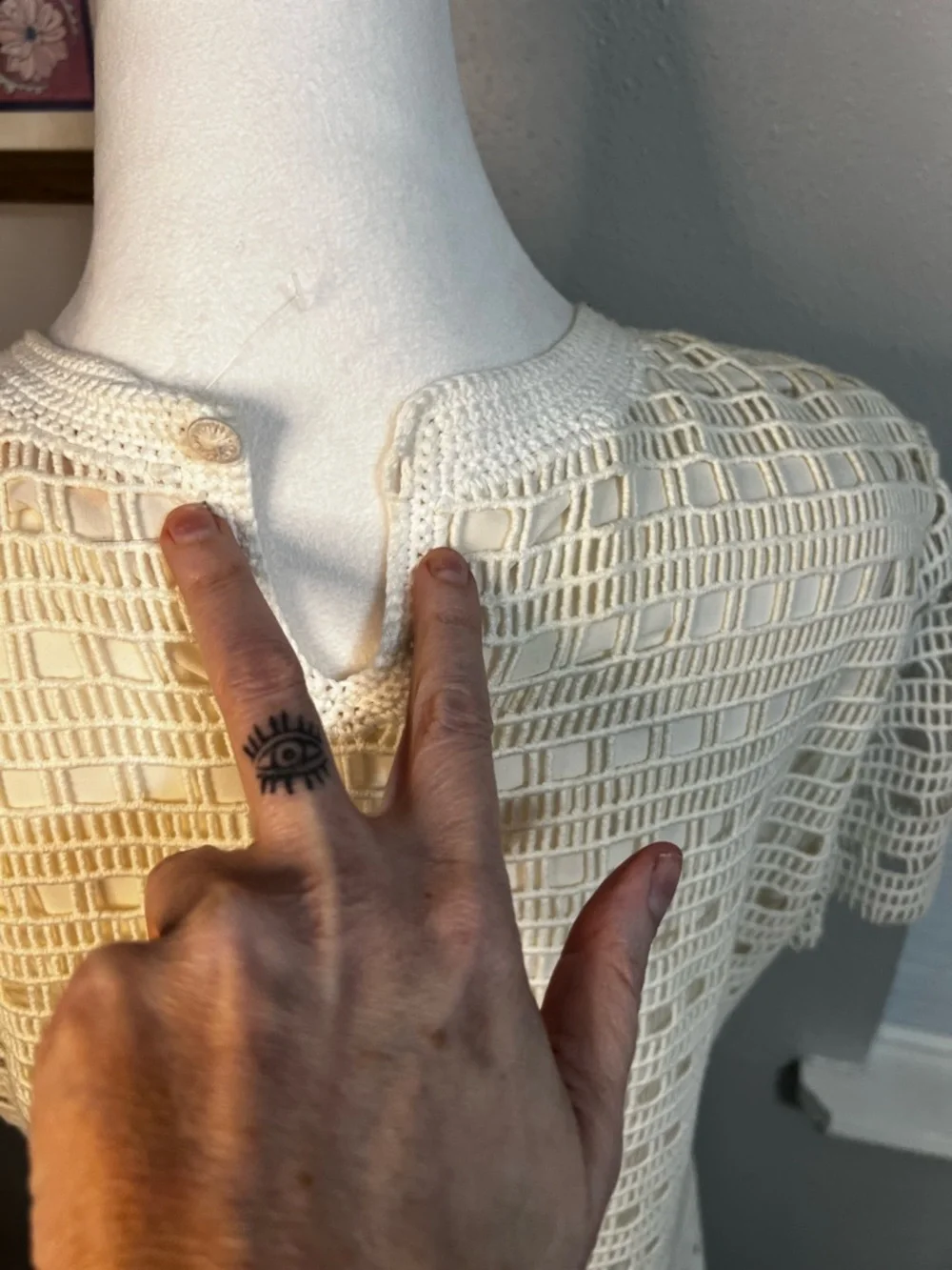 Tory Burch Dress Crochet Lace Lined
Pencil Ivory Off White Medium - Picture 10 of 16